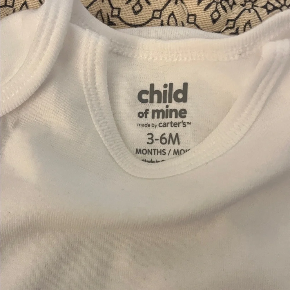 Carter's White Bodysuit with Striped Diaper Covers